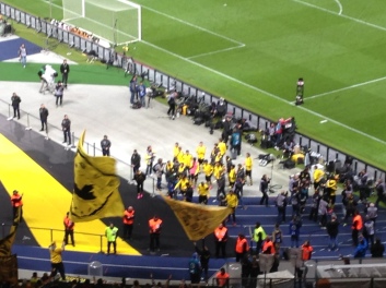 BVB players thanking the fans for their amazing support. A very common thing in Germany post-match. 